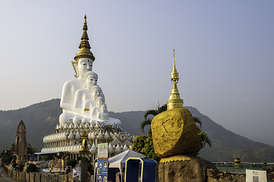 白佛像，卧佛寺，帕松丘，考霍区，碧差汶省，泰国