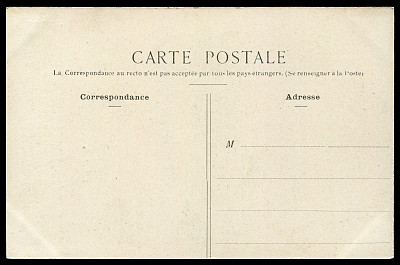 20世纪早期的老式空白法国明信片，对于任何历史明信片通信的使用都是一个非常好的背景。