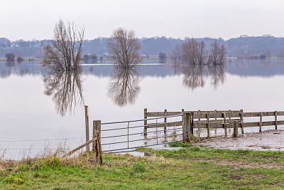 高水位淹没了莱茵河平原
