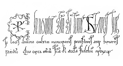 在Pannonhalma圣斯蒂芬的创始信的开头(1001)