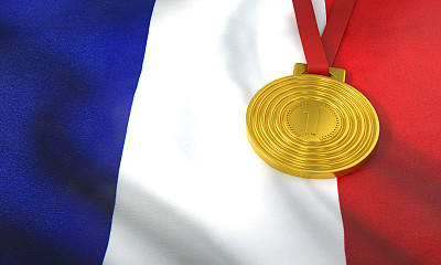 法国国旗和金牌
