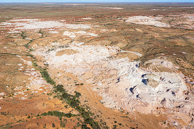 Coober Pedy Opal矿山鸟瞰图，南澳大利亚