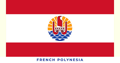 法属波利尼西亚的国旗。法属波利尼西亚矢量插图，法属波利尼西亚矢量旗。