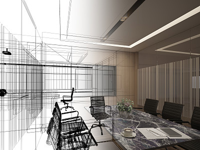 室内会议室3d效果图