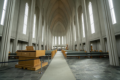 冰岛Reykjavík的Hallgrímskirkja教堂内。