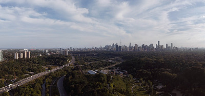 鸟瞰图和多伦多城市全景从上面