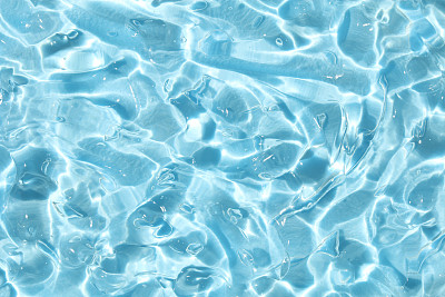 蓝水波纹抽象或天然泡沫纹理背景，手皂，凝胶泡沫摄影