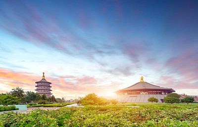 隋唐国家历史公园的宝塔，河南洛阳，中国
