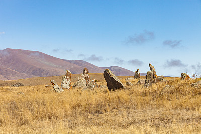 Zorats-Karer或Karahunj。亚美尼亚斯尤尼克地区的古代巨石群。