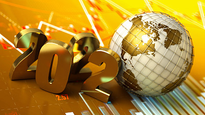 金色财务图与2022年和全球