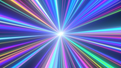 光速快速运动氖辉光激光隧道彩虹极光-抽象背景纹理