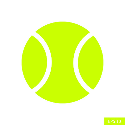 网球矢量在平面风格设计孤立在白色背景。网球剪纸艺术。EPS 10矢量插图。