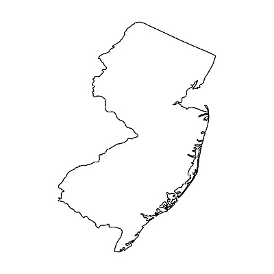 轮廓图的新泽西白色背景。
