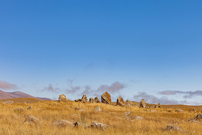 Zorats-Karer或Karahunj的立石。亚美尼亚的休尼克地区。