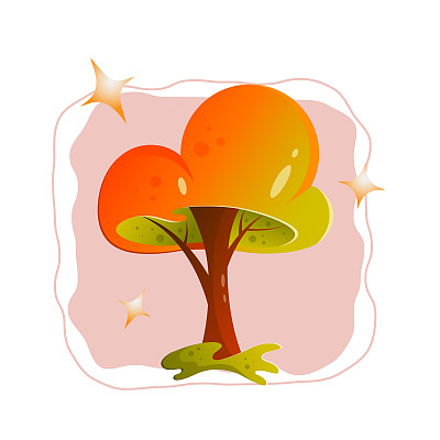 秋黄橙树
