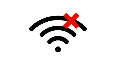Wifi不可用，Wi-fi图标，无线互联网，剪影，符号，轮廓，矢量插图，黑白颜色，孤立在白色背景上