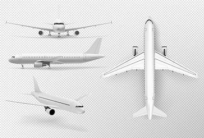 飞机矢量设计插图孤立在透明的背景