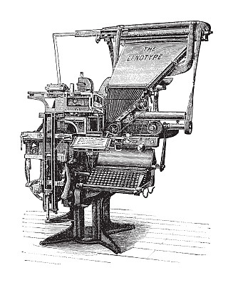 老式排字机-老式插图