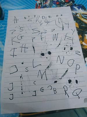从小学习写作。我儿子的写作。