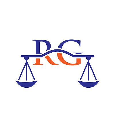 Letter RG律师事务所标志设计。律师，司法，法律律师，法律，律师服务，律师办公室，规模，律师事务所，律师公司业务RG首字母标识模板