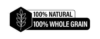 “100%天然，100%全谷物”矢量图标