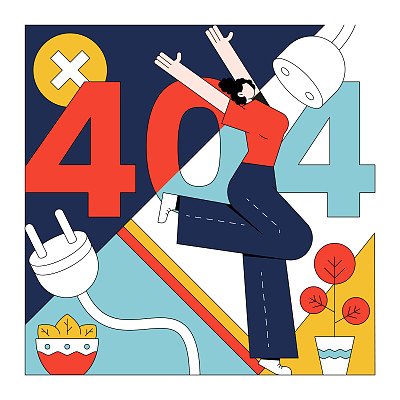 404网页错误平面样式插图