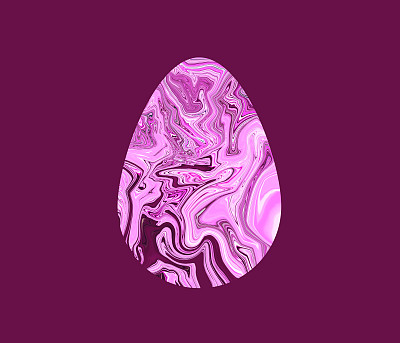 大理石纹理的粉红色鸡蛋孤立在紫红色的背景色。时尚现代的明亮色彩。庆祝卡。设计元素。奢侈品艺术数码屏幕。虚拟现实。复活节快乐海报。的生活。