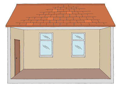 房子房间图形颜色空家室内草图插图矢量
