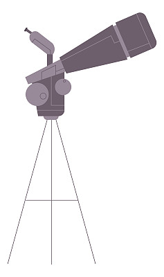 望远镜图标。天文空间研究光学工具