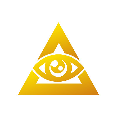 全视眼。黄金金字塔和全视之眼，共济会共济会符号