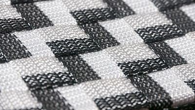 黑白图案的拉菲编织