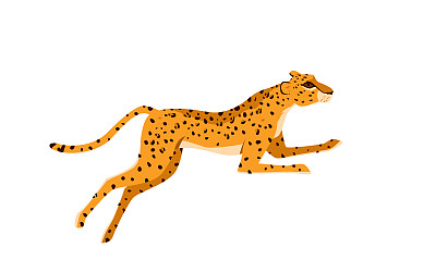 非洲大草原上奔跑的豹子，猎食的野兽，追逐的猎物
