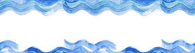 白色背景上的蓝色海浪潮汐图案孤立特写俯视，蓝绿色海水冲浪纹理，夏季假期框架边界，热带假期背景，旅游横幅设计，复制空间