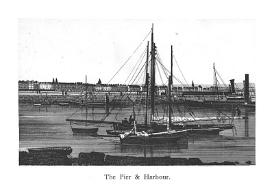 19c码头及海港景色;韦茅斯波特兰和多塞特的旅游景观- 1890年;