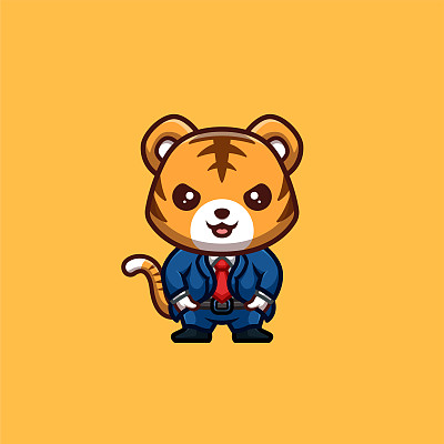 老虎商业可爱创意卡哇伊卡通吉祥物Logo