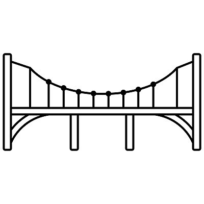 桥梁线条艺术图标设计模板矢量插图