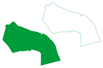 伊卡皮伊市(Ceará state, municipality of Brazil, federal Republic of Brazil)地图矢量插图，涂鸦草图Icapuí地图