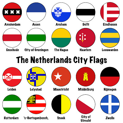 荷兰城市图标集合圈