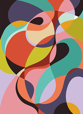 波普艺术矢量图像。波普艺术几何色彩鲜艳。抽象的设计背景。