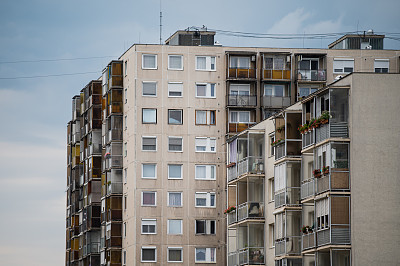 住宅区老欧洲公寓建筑