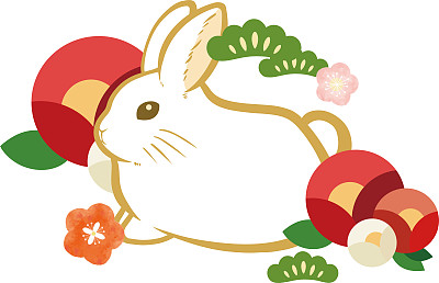 新年卡片库存照片-兔年-兔子的插图