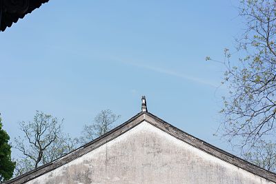 中国绍兴的古老中国建筑屋顶