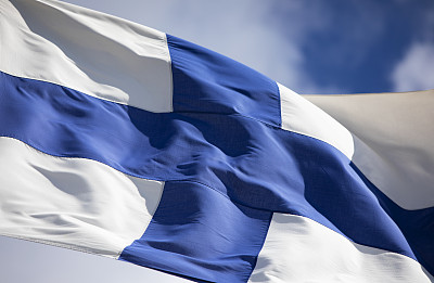 芬兰国旗对角特写