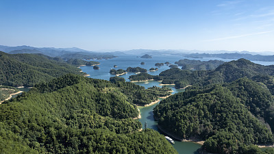 航拍杭州千岛湖景观