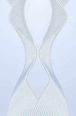 3D遮阳银色对称波浪线技术质感线，抽象图形海报背景