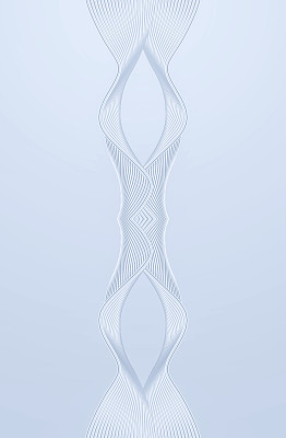 3D遮阳银色对称波浪线技术质感线，抽象图形海报背景