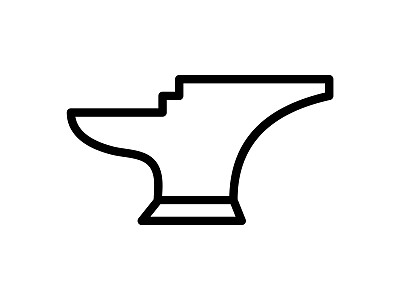 铁匠平线图标。金属工作标志。为移动概念和网页设计，商店的轮廓标志