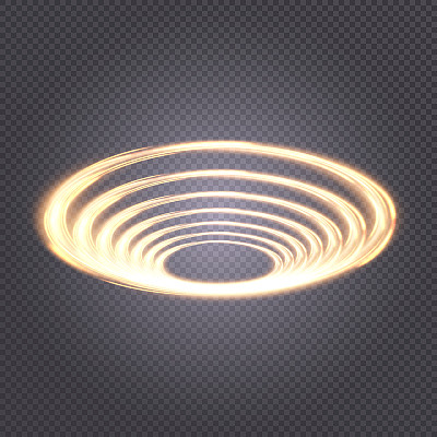 旋光效果圆元素的游戏设计插图和宣传介绍。