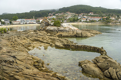 The Aldán Estuary cannot be considered estuary because it is not formed by the mouth of the river, but we can say that it is a deep entree of great beauty of the Pontevedra Estuary Galicia Spain