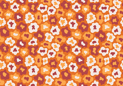 嬉皮豹无缝图案由橙色矢量插图